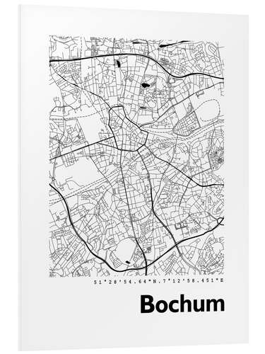 Foam board print City map of Bochum