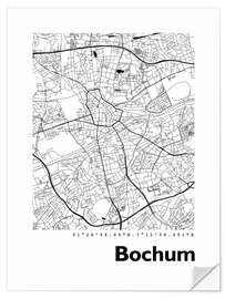 Sticker mural Plan de la ville de Bochum