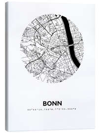 Lerretsbilde City map of Bonn, circle