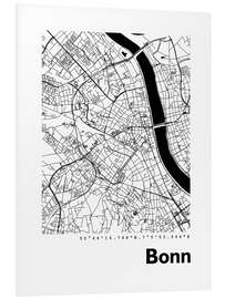 Print på skumplade City map of Bonn