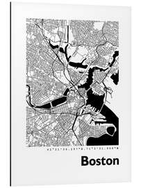 Tableau en aluminium Plan de la ville de Boston