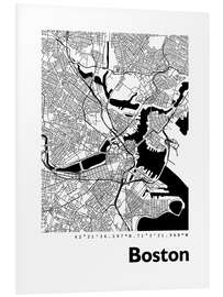 Print på skumplade City map of Boston