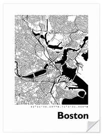 Vinilo para la pared Mapa de la ciudad de Boston