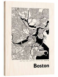 Obraz na drewnie City map of Boston