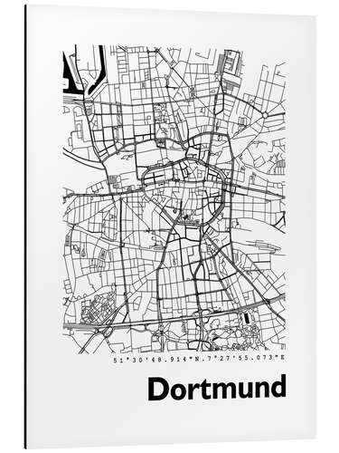 Quadro em alumínio City map of Dortmund II