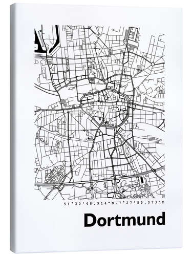 Canvas print City map of Dortmund II