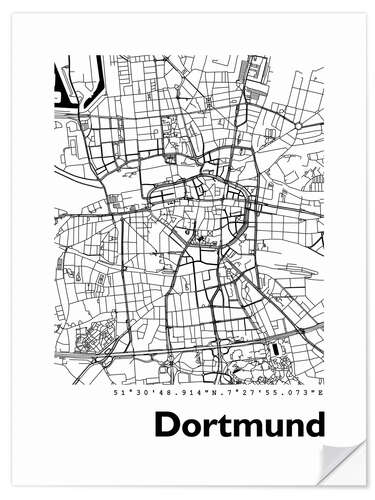 Wall sticker City map of Dortmund II