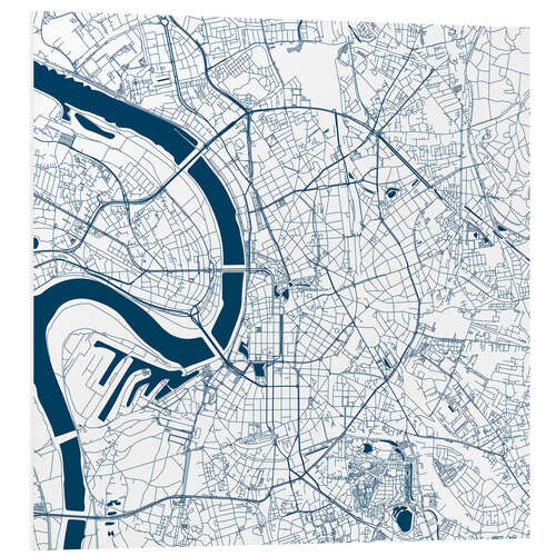 PVC print City map of Dusseldorf I