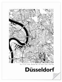 Sticker mural Plan de la ville de Düsseldorf V