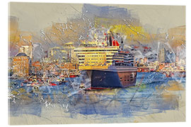 Acrylic print  Hamburg Queen Mary II, in the background the Elbphilharmonie - Peter Roder