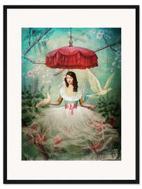 Gerahmter Kunstdruck Graue Schärpe