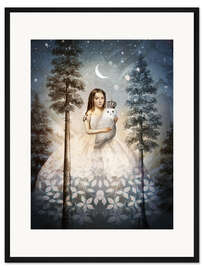 Gerahmter Kunstdruck Mädchen mit der Eule