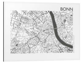 Tableau en aluminium Bonn – plan de la ville