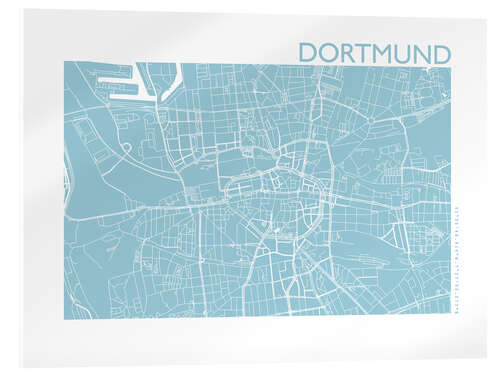 Stampa su vetro acrilico Mappa della città di Dortmund III