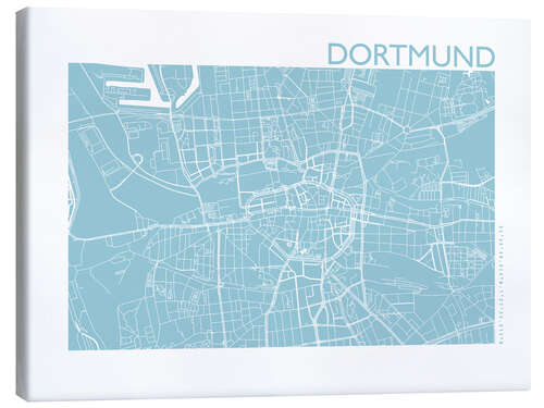 Stampa su tela Mappa della città di Dortmund III