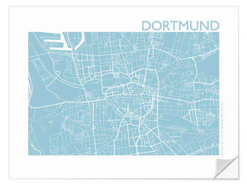 Vinilo para la pared Mapa de la ciudad de Dortmund III