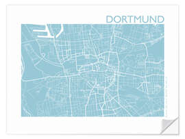 Selvklæbende plakat City map of Dortmund III