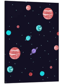 Magnettafel Leuchtender Nachhimmel mit Planeten