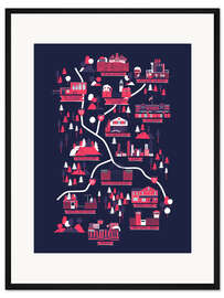 Gerahmter Kunstdruck The Walking Dead Map