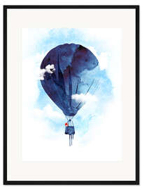 Gerahmter Kunstdruck Fuchs fliegt davon