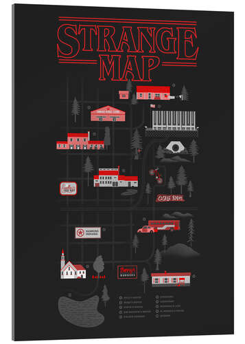 Acrylic print Stranger Things map