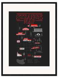 Framed art print Stranger Things map