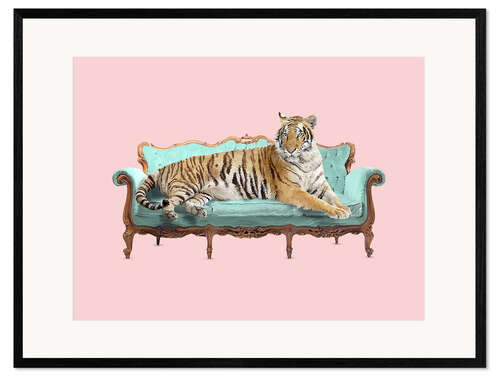Kehystetty taidepainatus Lazy Tiger