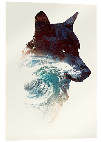 Acrylic print Wolf and wave