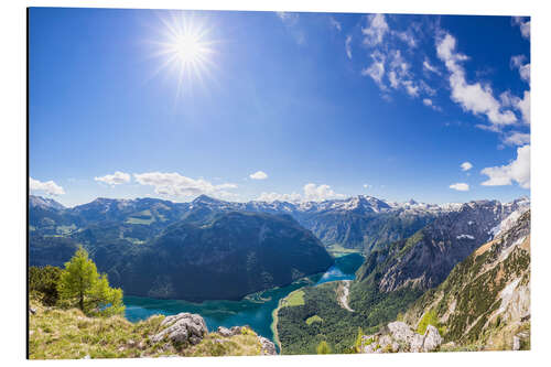 Aluminium print Sunshine over Koenigssee