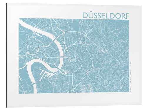 Alubild Stadtplan von Düsseldorf IV