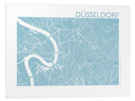 Tableau en PVC Plan de la ville de Düsseldorf IV