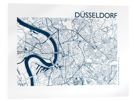 Akryylilasitaulu  City map of Dusseldorf II - 44spaces