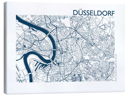 Leinwandbild Stadtplan von Düsseldorf II