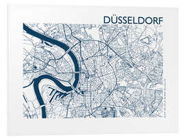 Cuadro de PVC Mapa de la ciudad de Dusseldorf II