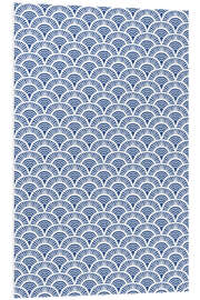 PVC print Fish scales pattern in blue