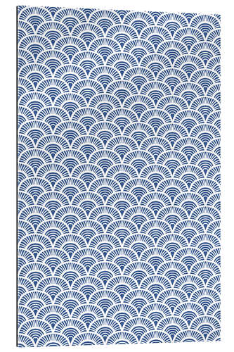 Gallery print Fish scales pattern in blue