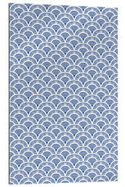 Gallery print Fish scales pattern in blue