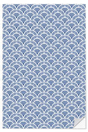 Naklejka na ścianę Fish scales pattern in blue