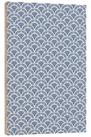 Cuadro de madera Fish scales pattern in blue