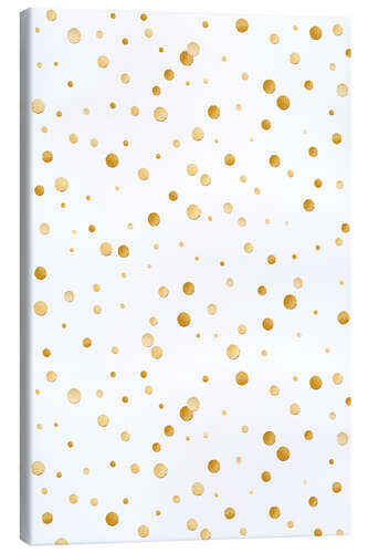 Canvas print golden polka dot pattern