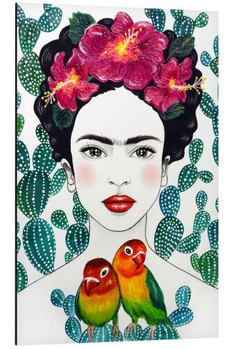 Aluminium print Frida Kahlo - Lovebirds