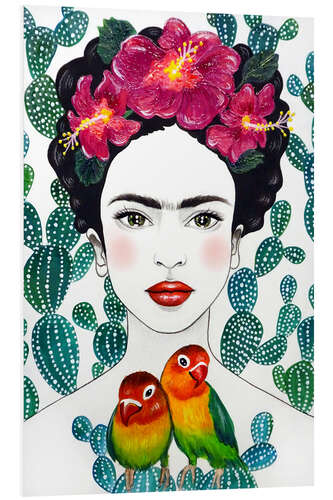 Hartschaumbild Frida Kahlo - Lovebirds