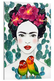 Gallery print Frida Kahlo z papugami