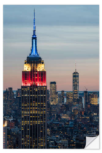 Selvklebende plakat Colorful Empire State Building