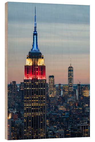 Holzbild Farbenfrohes Empire State Building