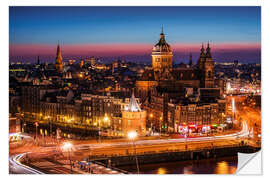 Selvklebende plakat Amsterdam by night