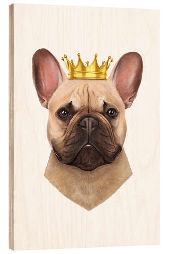 Holzbild King French Bulldog