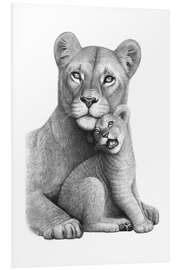 Foam board print Lioness with her boy