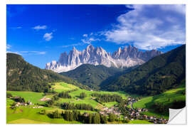 Wandsticker Sommer in Südtirol mit Geisler Gruppe