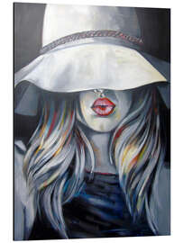 Magnettafel Frau mit Hut